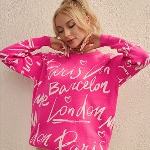 Brand New Paris Lettering Draw String Letter Sweater 👚